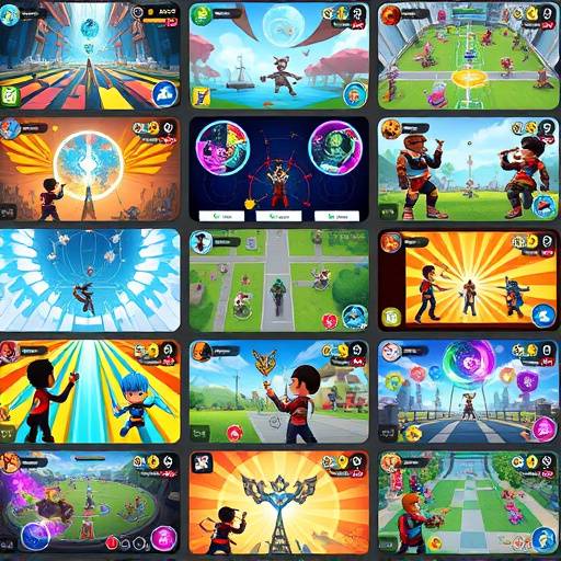 A collage of screenshots from various visually distinct indie mobile games, showcasing diverse art styles and gameplay genres.