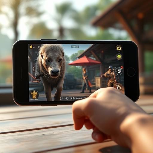 Multiple devices (smartphone, tablet, PC, console) displaying the same game, highlighting the concept of cross-platform gaming.