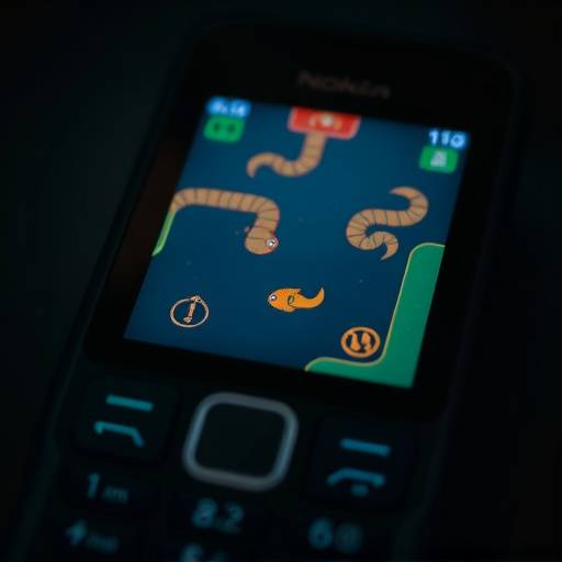 Screenshot of the classic mobile game Snake on a Nokia phone